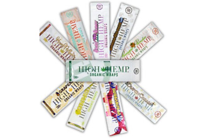 High Hemp Cigarette Rolling Paper Individually Wrapped Variety Gift Pack (10 Cou