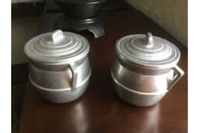WILTON R.W.P ,  Pewter Lidded Bowl 1975 , Set of 2, 4" Tall , Made in USA