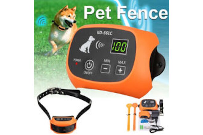 Wireless Electric Dog Fence Pet Containment System Shock Collars For 2 Dogs US