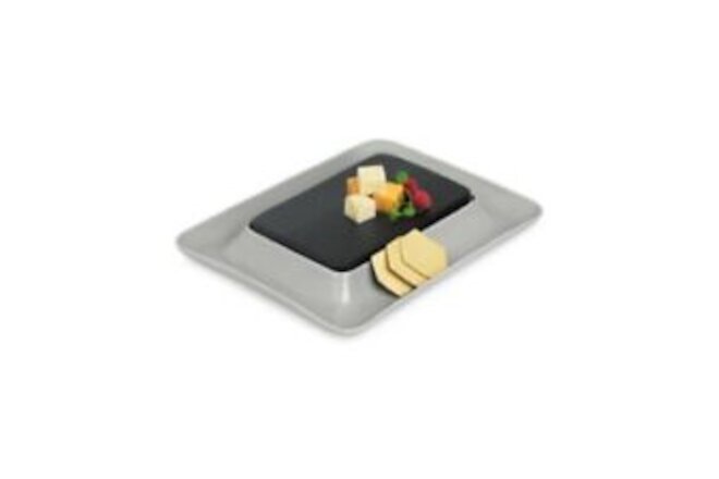 Hotel Collection Modern Wood & Stone Cheese Cracker Server, Gray