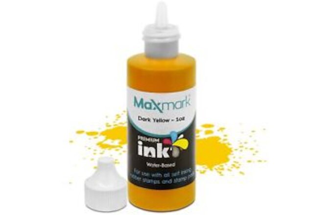 Premium Refill Ink for self Inking Stamps and Stamp Pads, Dark Yellow Color -...