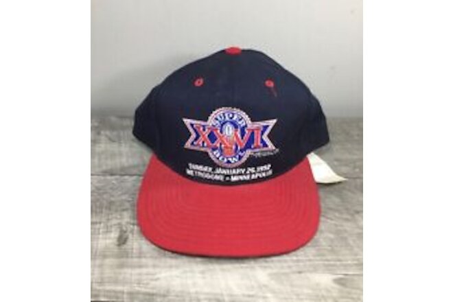 New Era NOS Super Bowl XXVI NFL Minneapolis Blue Snapback Hat Cap 90s Vintage