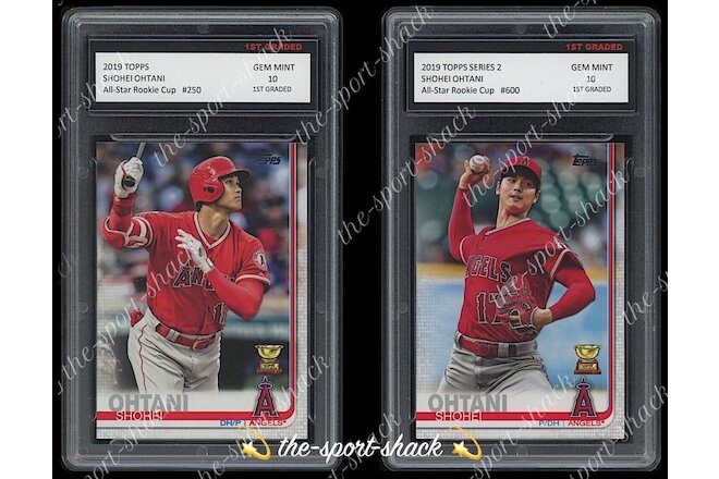 🌟 (2) 2019 Shohei Ohtani Topps Rookie Cup 1st Graded 10 Angels RC Card Lot