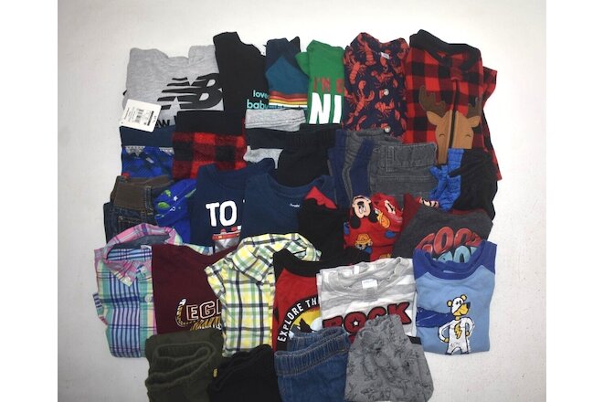 Wholesale Bulk Lot of 30 Boys Size 2T Mixed Season Tops Pants Bottoms Shirts
