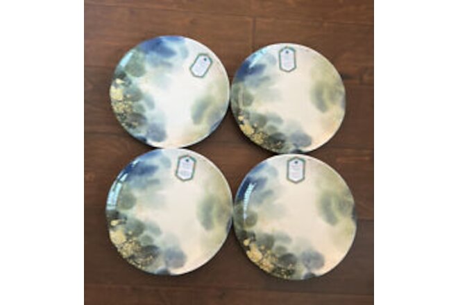 x6 Intesa Blue Gray Marble Splatter Effect  Salad Plates Turkey 8”