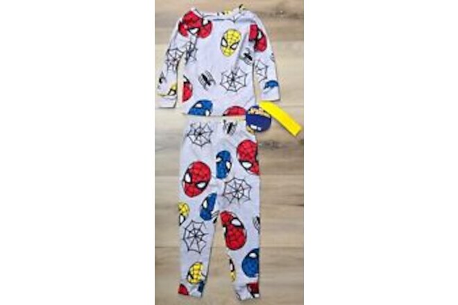 Marvel Spider-Man Boys' Super Soft Gray 2-Piece Long Sleeve Pajama Set XS 4 NWT
