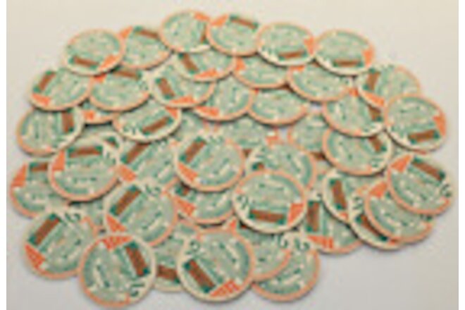 Vintage Cardboard Milk Bottle Tops Caps Vermont USA Lot of 50 NOS Orange Green