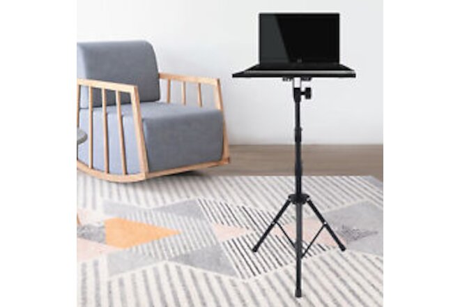 Metal Adjustable Tripod Stand With Tray Laptop Projector Outdoor Home Office