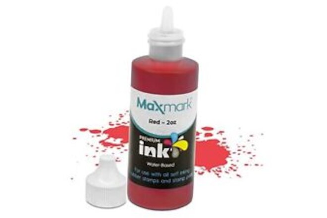 MaxMark Premium Refill Ink for self Inking Stamps and 2 Ounce (Pack of 1) Red