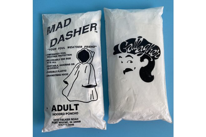 2 NEW GALLAGHER MAD DASHER COLLECTIBLE HOODED PONCHO SOUVENIR COMEDIAN SEALED