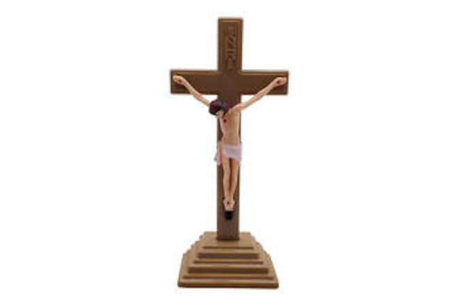 Standing Crucifix Glow-in-the-Dark Decorative Crosses Stand Catholic Decor