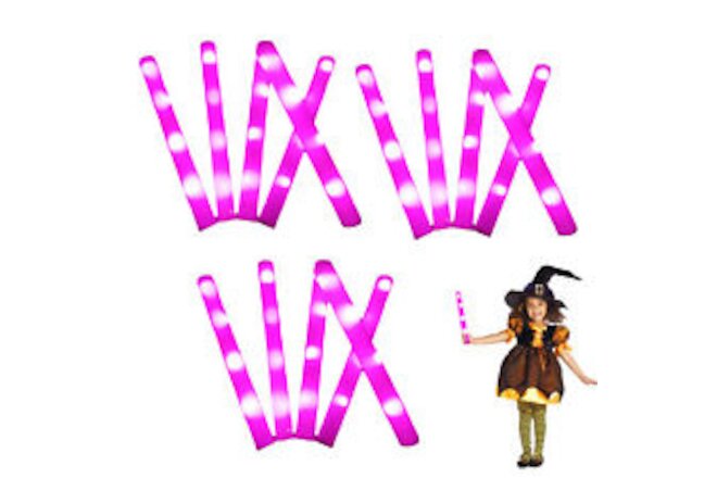 15xLight Up Foam Sticks LED Wands Batons Halloween Party DJ Flashing Glow Stick