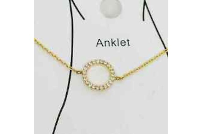 Fresh & Co. Gold Dipped Cubic Zirconia Adjustable Anklet