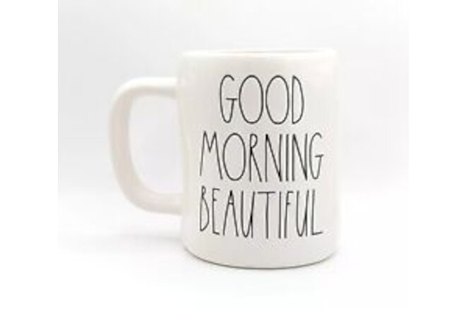 Rae Dunn Good Morning Beautiful Coffee Tea Mug Cup 18 Oz Ceramic White