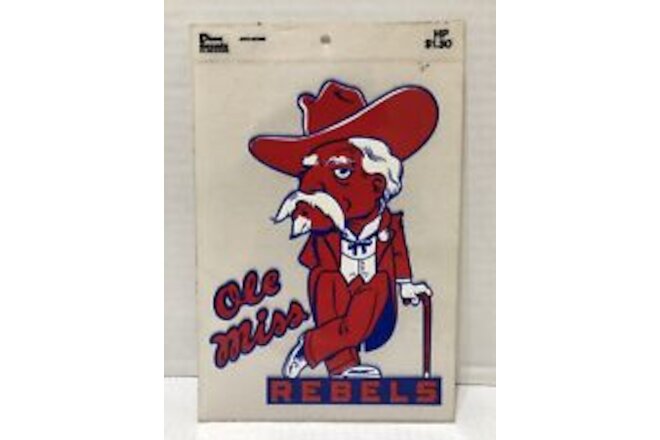 Vintage, Original LARGE Ole Miss Rebels COLONEL REB Decal Sticker - BRAND NEW