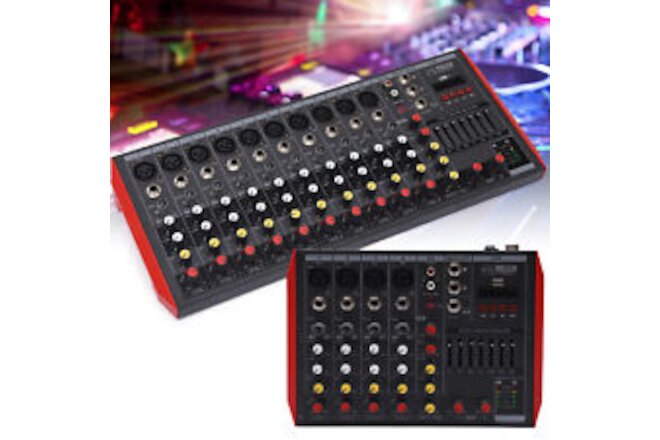 6/12Channel Live Studio Stereo Audio Bluetooth Mixer Sound Mixing DJ USB Console