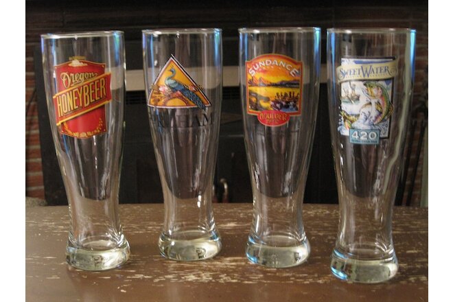 LOT OF 4 MACTARNAHAN'S, FORDHAM, BOULDER BEER & SWEETWATER BREWING CO. GLASSES