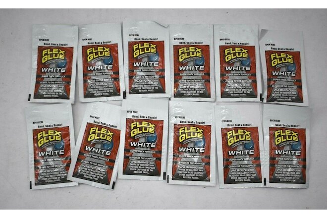Lot Of 12 Flex Glue Strong Rubberized Waterproof Adhesive .5oz Pouches