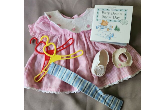 American Girl Doll BITTY BABY Dress with Bitty Bear Book and Accessories
