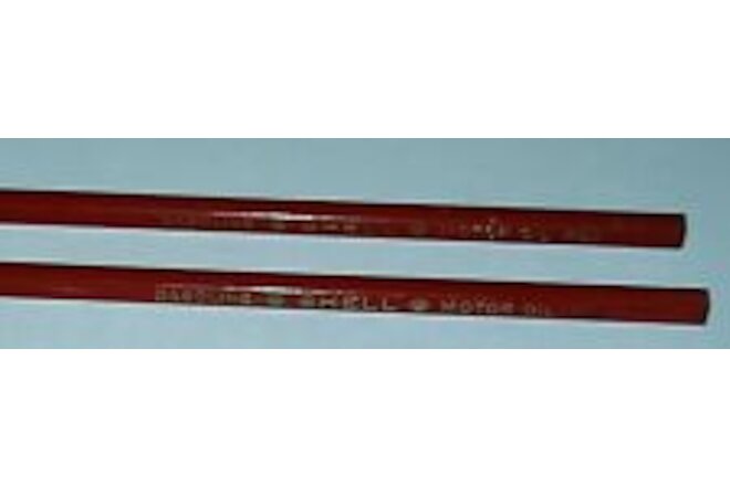 VTG SHELL Oil Gasoline Red Colored Pencil ~ Lot of 2