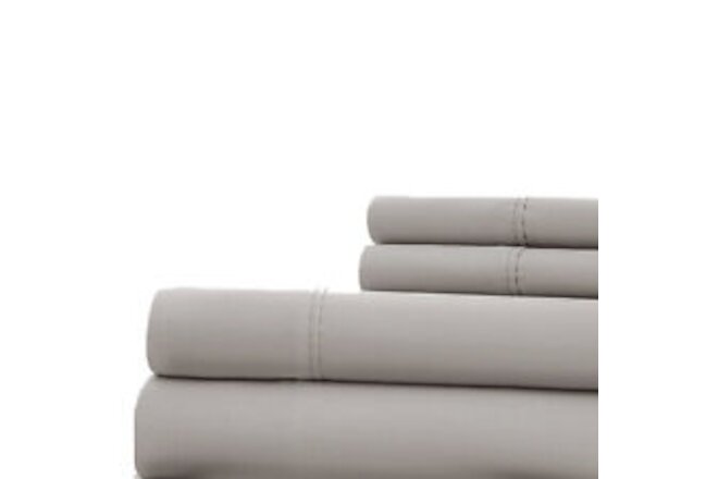 The Urban Port Bezons 4 Piece King Size Microfiber Sheet Set with 1800 Thread Co