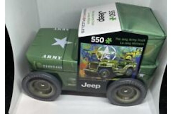 Jeep Army Truck 550 Piece Jigsaw Puzzle in Tin Eurographics