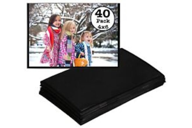Magnetic Photo Sleeves for 4x6 Pictures - Set of 40 - Easy Slide-in Display P...