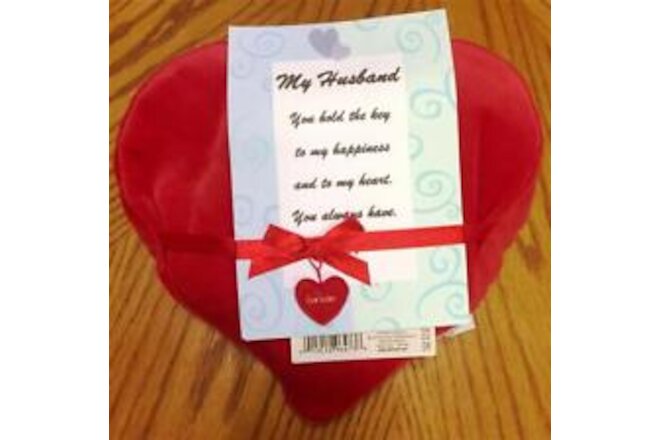 HALLMARK PLUSH VALENTINES RED HEART "HUSBAND LOVE NOTES CARD" 14" BEAN BAG NEW!