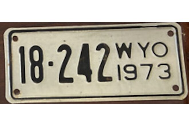 1973 Wyoming Motorcycle License Plate
