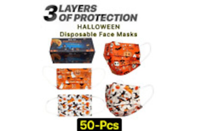 Holiday Pattern Disposable (50-PCS) Face Mask Assorted 3-Ply Adult Mouth Cover