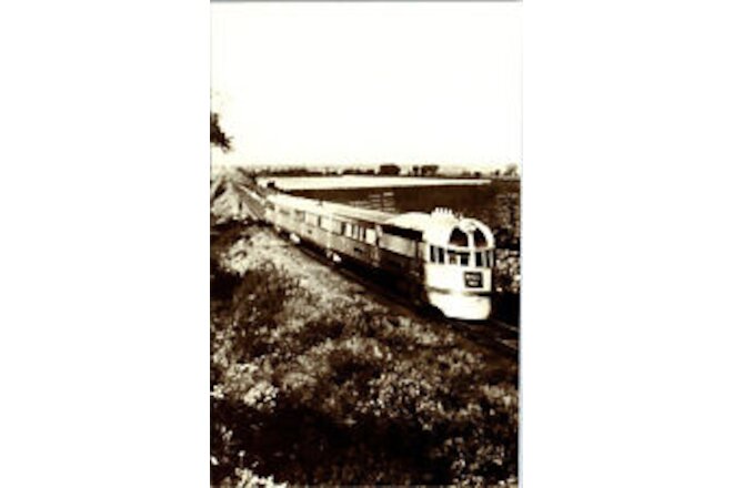 The Zephyr Burlington Route Railway RPPC Postcard Train Railroad Reprint