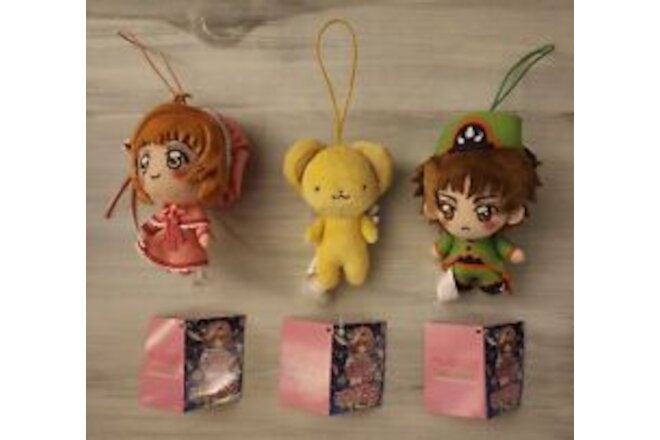 Lot of 3 CLAMP Cardcaptor Sakura Plush Doll Charms Kiro, Syaoran