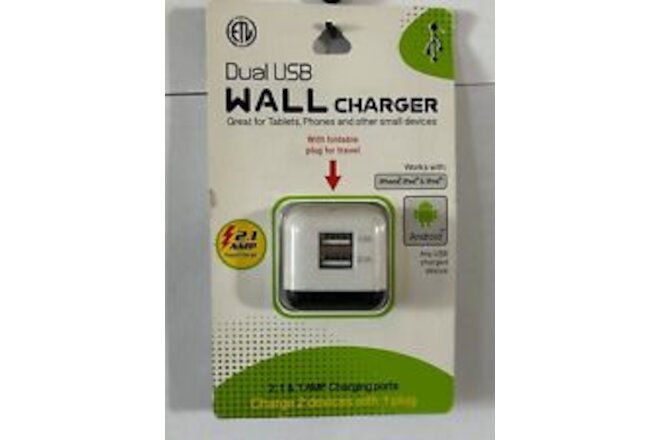 Dual USB Wall Charger Double Ports New In Pack NIP