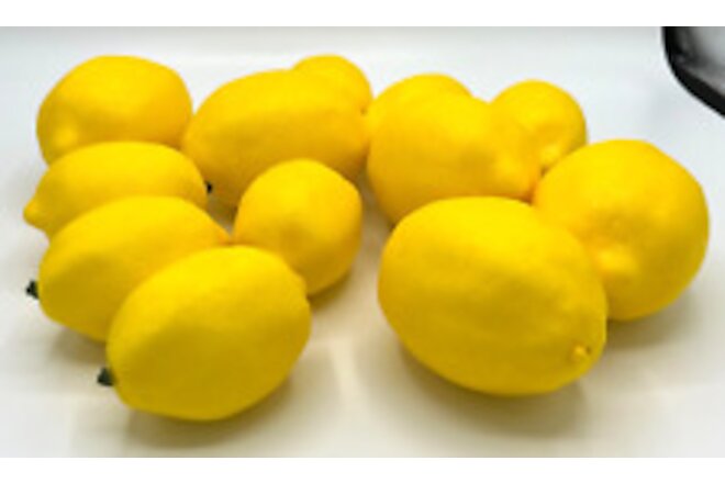 Artificial Faux Lemons Realistic Resin Home Decor Prop Staging Lot Of 12 EUC