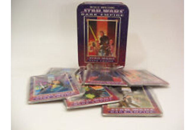 1995 Star Wars Dark Empire 6 Embossed Metal Collector Cards in Tin Box