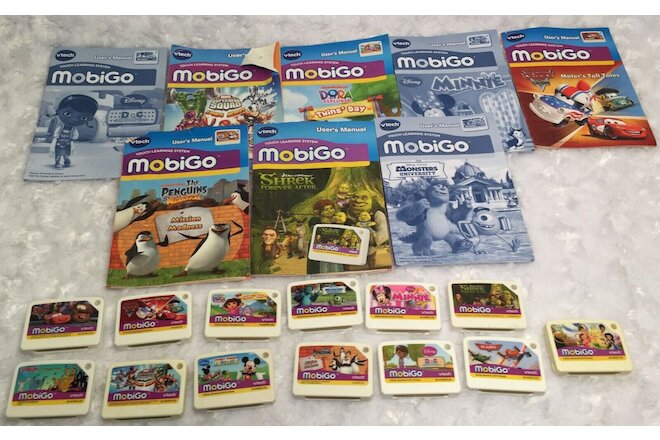 Lot of 13 VTECH MobiGo Games-Disney Cars, Planes, Monsters, Inc, Minnie, Mickey
