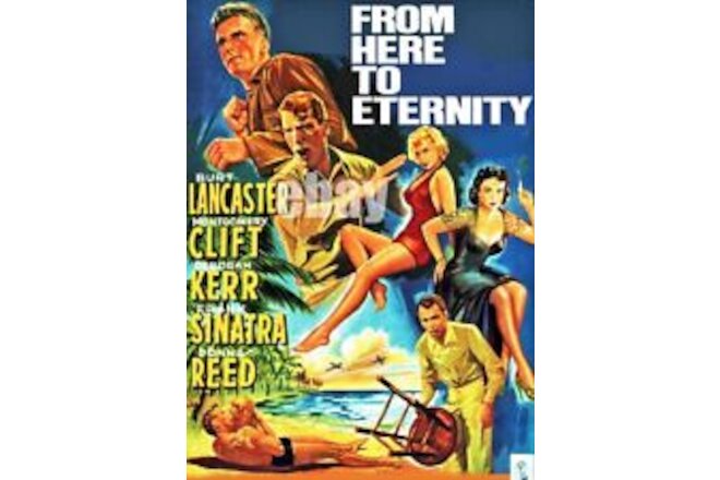 FROM HERE TO ETERNITY Sinatra Reed Lancaster Clift Kerr 16.5 X 11.7 Repro LC '53