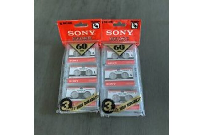 Sony Micro Cassette Tape 3 Pack 3MC-60B Dictation MC-60 New 2 Packs