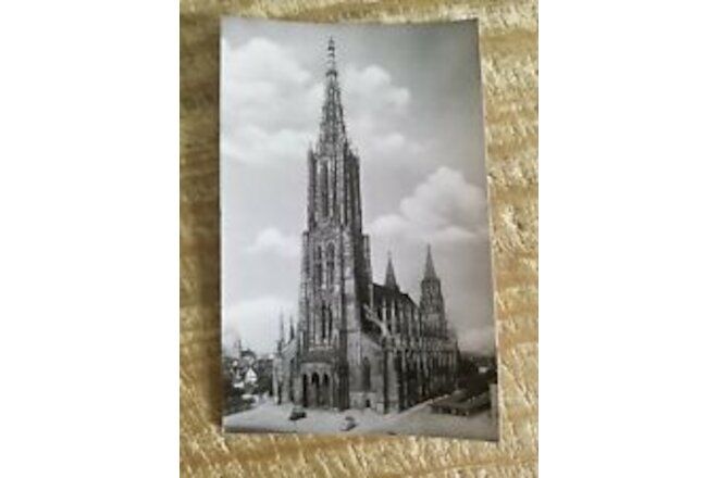 VTG UNUSED REAL PHOTO POSTCARD.TALLEST CHURCH TOWER IN WORLD-ULM MUNSTER*P3