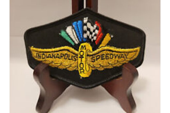 Indianapolis Motor Speedway Sew On Patch - Wings Wheel Flags Embroidered Black