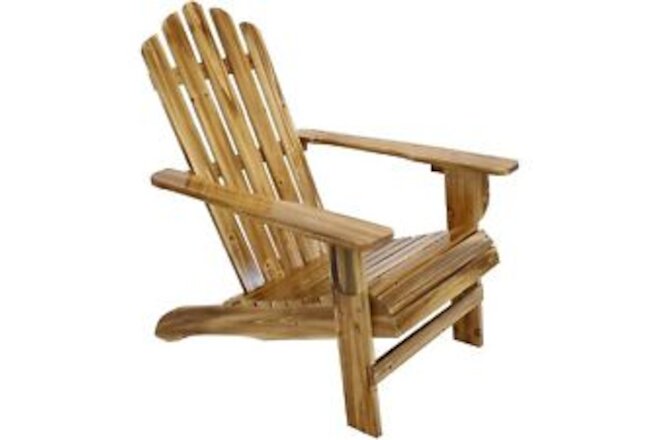 Rustic Fir Wood Adirondack Chair - Charred Finish by Sunnydaze