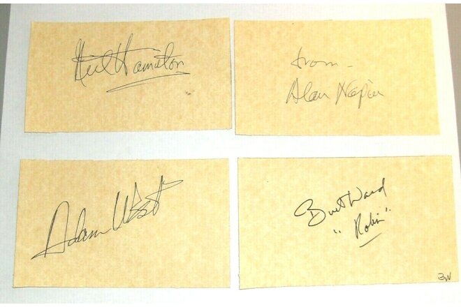 Autographed Adam West Burt Ward Neil Hamilton Alan Napier Printed Card RP Batman