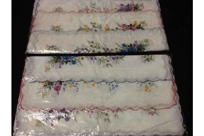 24 Ladies Handkerchiefs 100% Cotton Hankies Hankerchief Pocket Vintage Flower BB