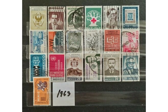 Mexico 1963 19 Stamp lot all different used as seen, combine shipping