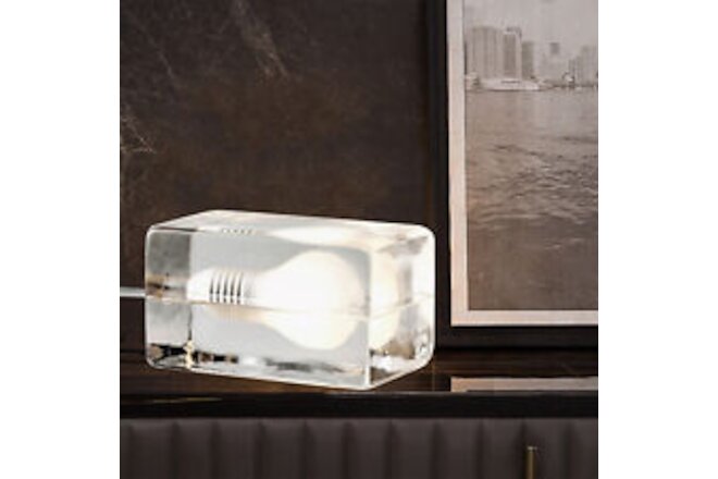 Nordic Glass Desk Light Ice Cube Lamp Bedroom Bedside Lamp w/Wire Lamp Holder