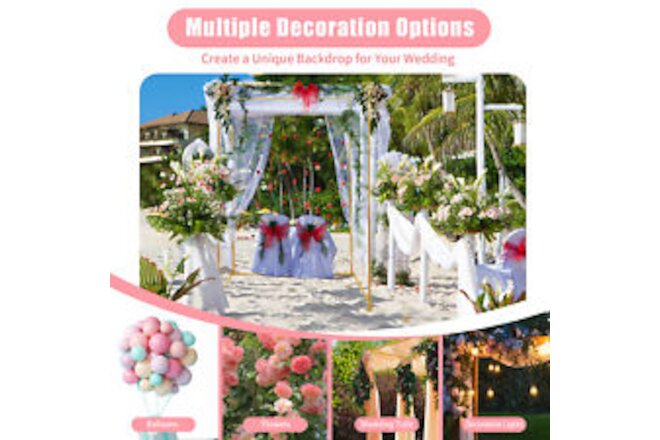 Square Wedding Arch Backdrop Stand Birthday Party Metal Balloon Frame Prop