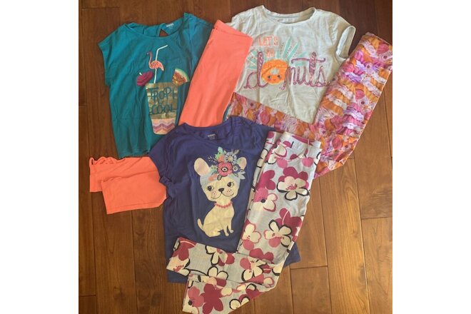 Girl's10/12 Clothes Lot 6 pieces tops leggings tees & pants