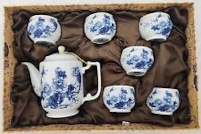Art Make Taste Tea Set Ci Yun Feng Hua 7 Piece Porcelain Tea Pot & Cup Set NIB
