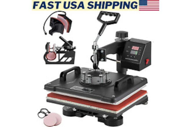 5 in 1 Heat Press Machine, Sublimation Heat Press for T-Shirt, Mug, Plate, Cap..