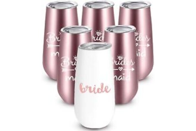 Bride to Be Champagne Flute | 6 oz Bridesmaid Stainless Steel Wine Tumblers |...